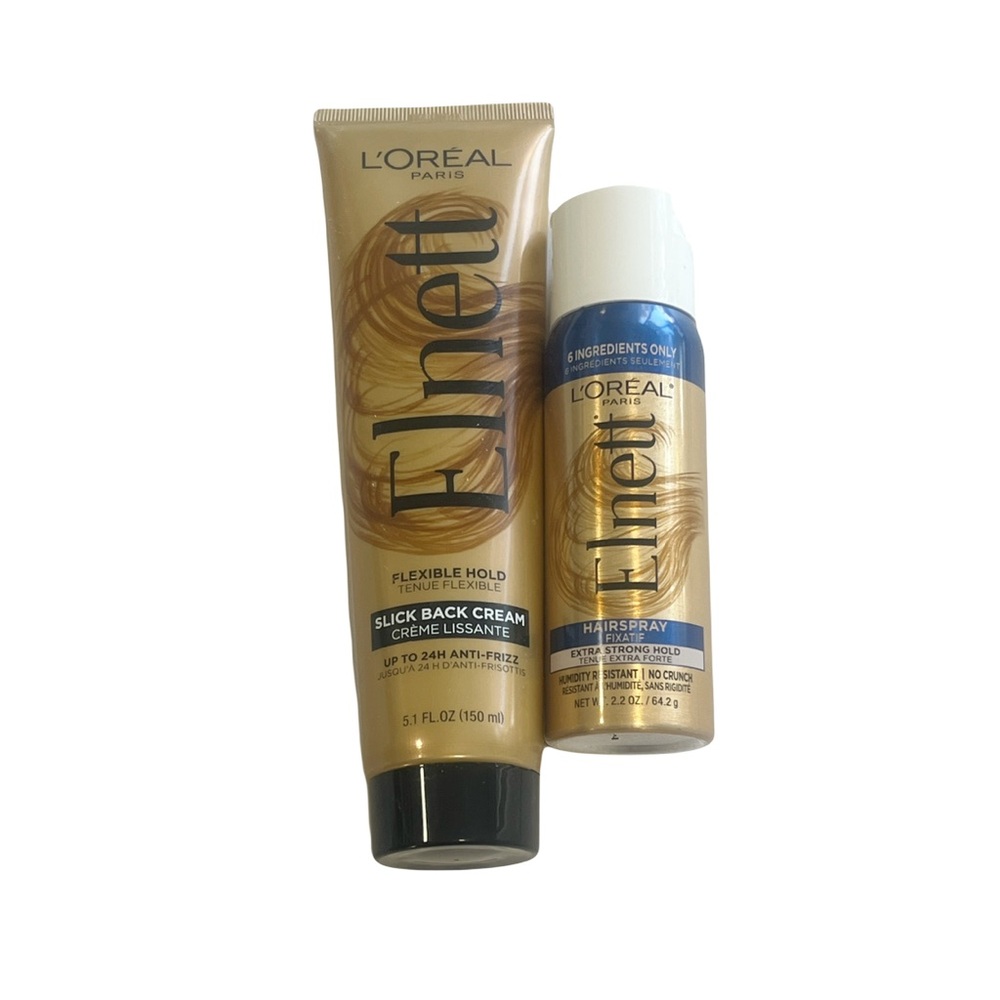 L'Oreal Elnett Flexible Hold Cream and Hairspray Duo Slick Back